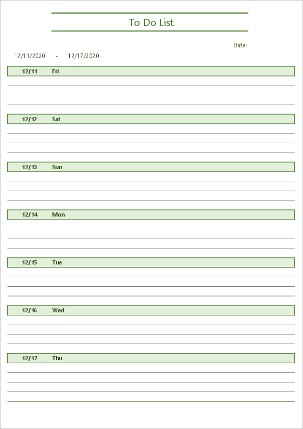 To Do List Templates | Free Excel