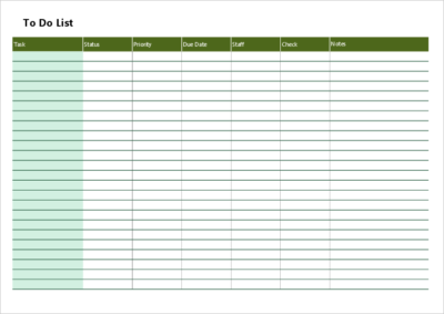 spreadsheet todo list