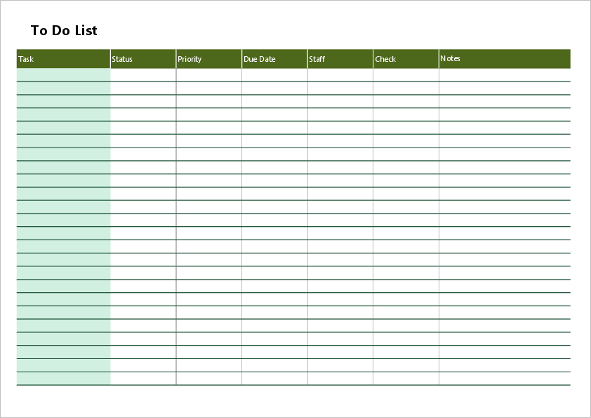 excel todo list template