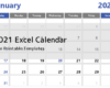2021 Excel Calendar | Free Printable Templates