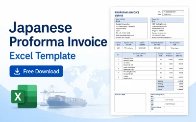 Japanese Proforma Invoice Template for Excel | Free Download