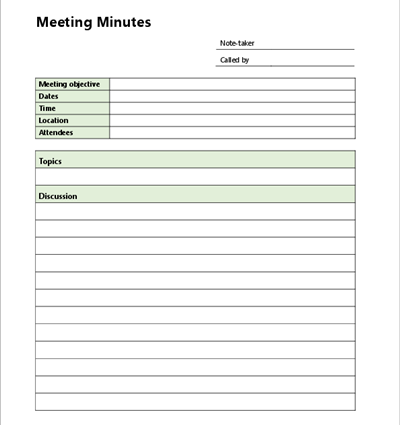 Meeting minutes template01