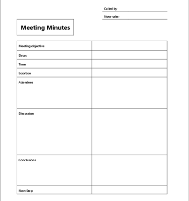 Meeting Minutes Templates | Word Free download