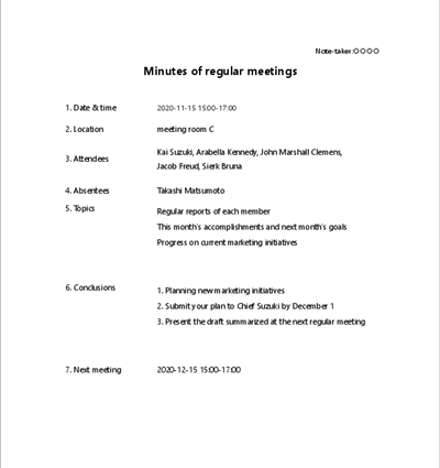Meeting minutes template04