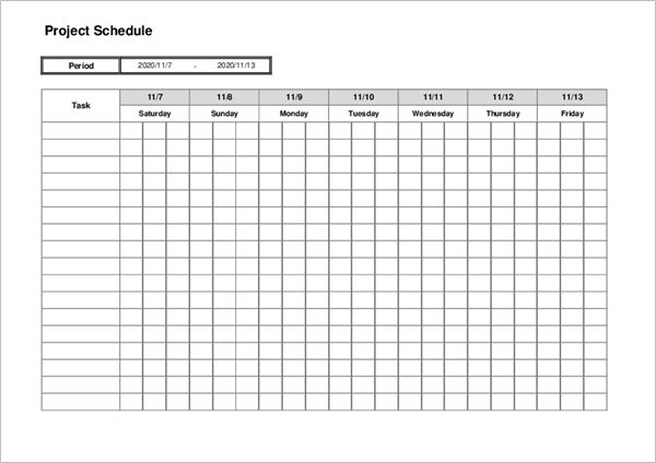 One Week Project Management Timeline Template04