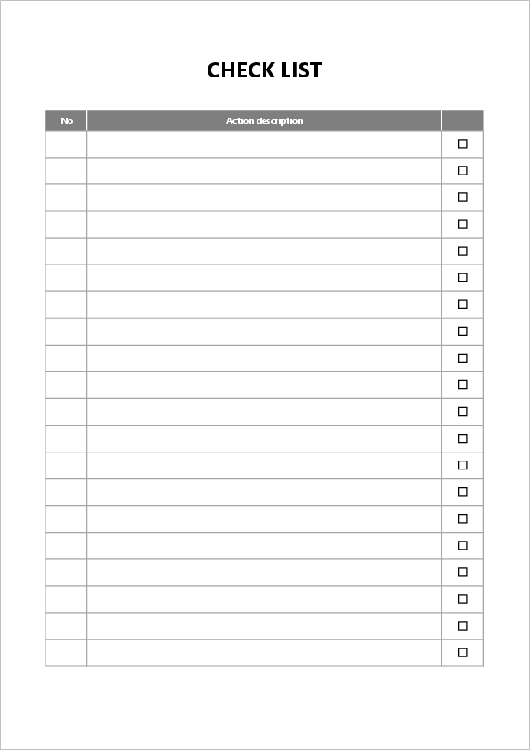 Checklist Template02 Free excel