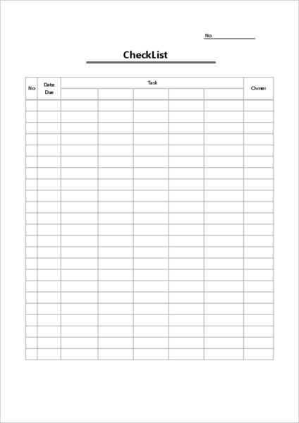 Checklist Templates with excel | Free download