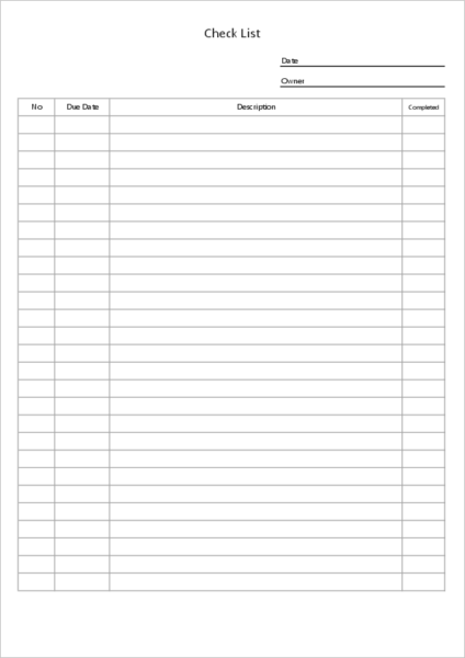 Checklist Templates with excel | Free download