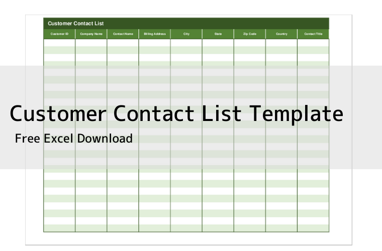 Free Customer Contact List Template for Excel