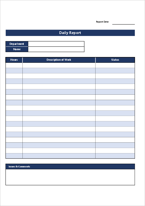 Daily Report Template | Sales & Business Free Excel Template