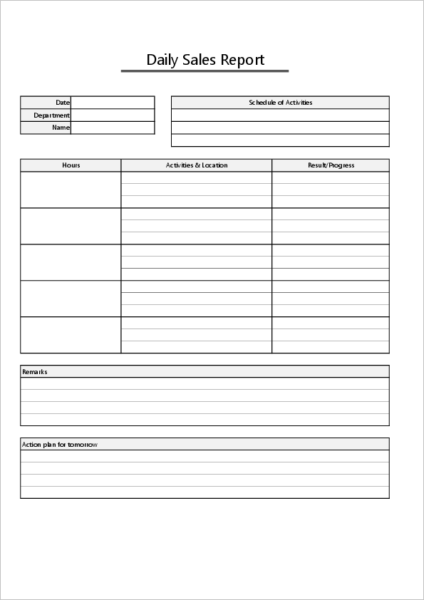 Daily Sales Report Template01