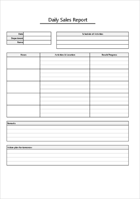 Daily Sales Report Template01 | Excel Free Download