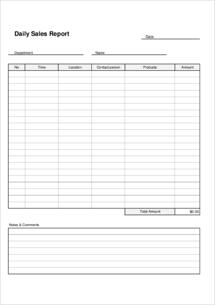 Daily Sales Report Template02