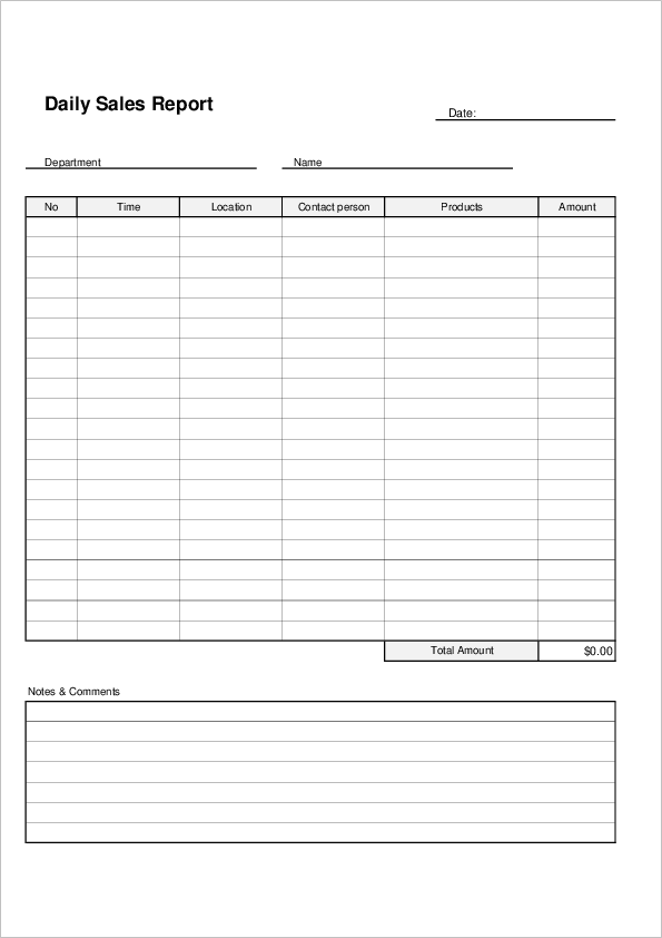 Daily Sales Report Template02 | Excel Free Download