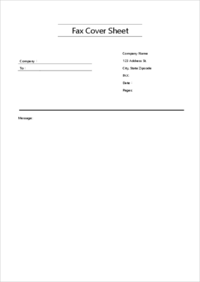 Fax cover sheet templates - download free excel templates