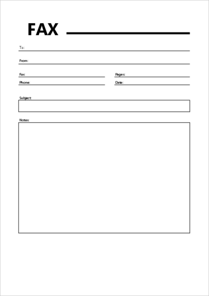 Fax cover sheet templates - download free excel templates