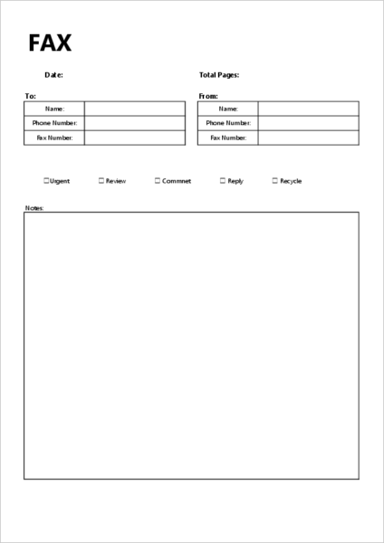 fax cover sheet templates download free excel templates