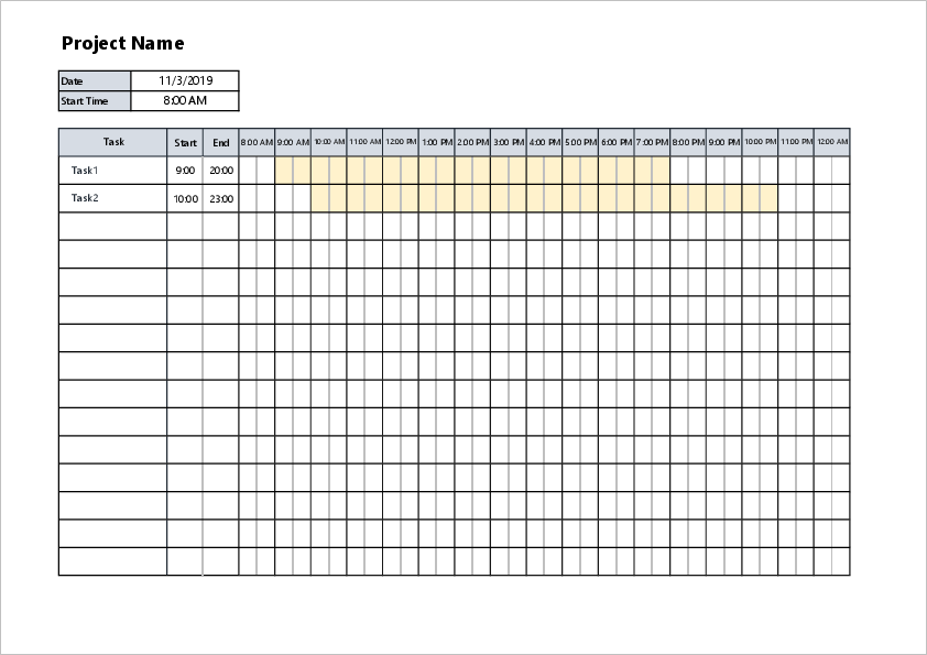 Daily Ganttchart template02