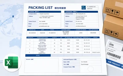 Japanese Packing List Template for Excel | Free Download