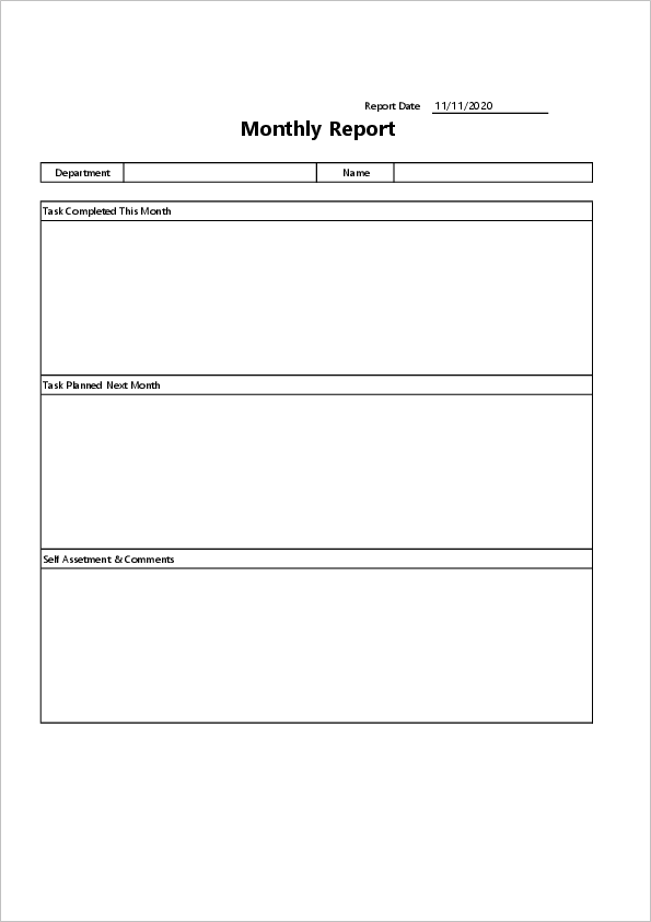 Monthly Report Template01