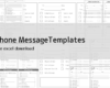 Phone message templates with excel | Free download