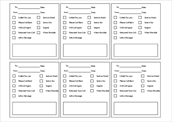 Phone message template05