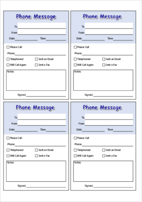 Phone message templates with excel | Free download