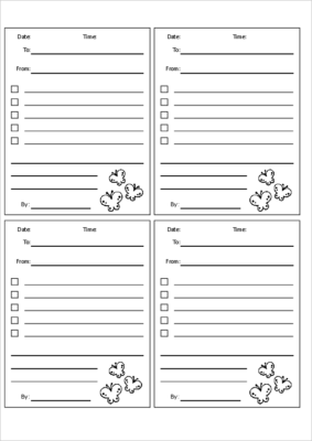 Phone message template excel09