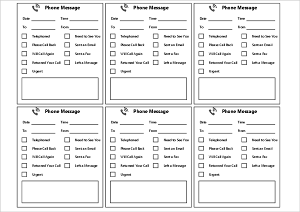 Phone message template05