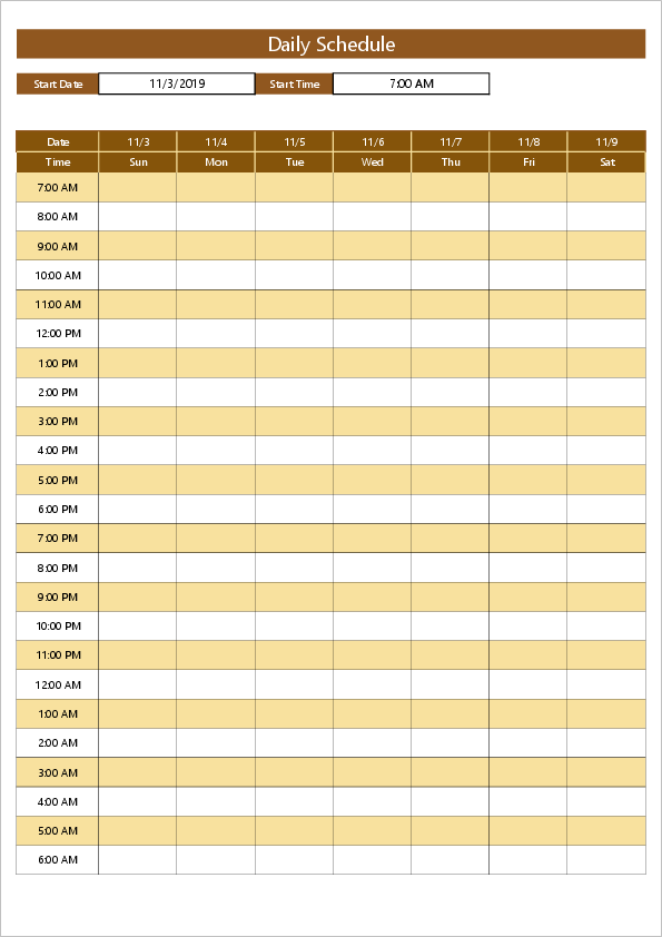 Schedule template02