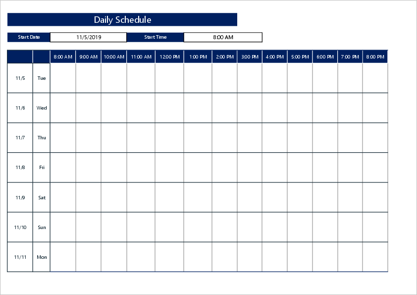 microsoft excel schedule templates