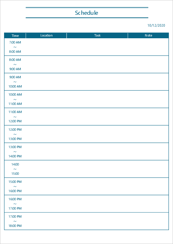 Free schedule templates for Excel