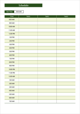 Free schedule templates for Excel