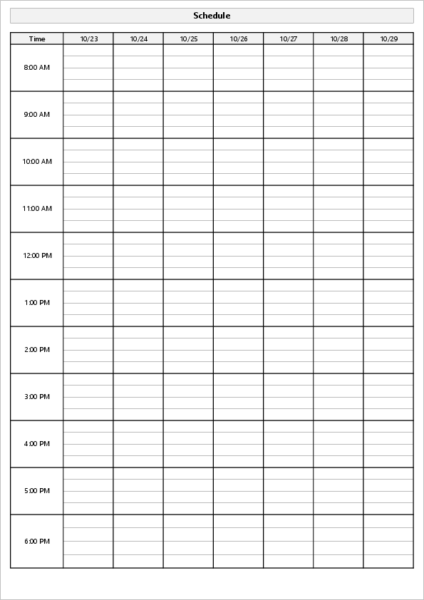 Free schedule templates for Excel