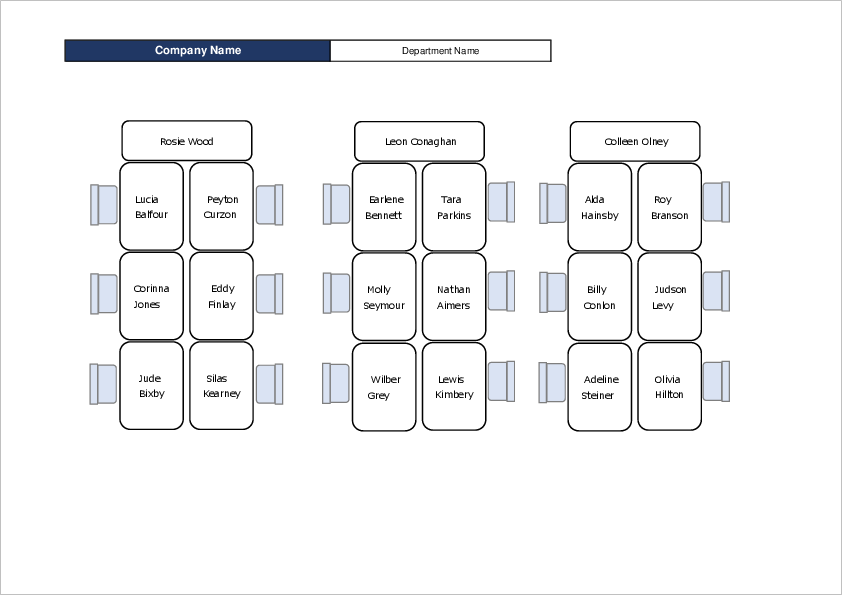 Office Seating Chart Template01 for Excel